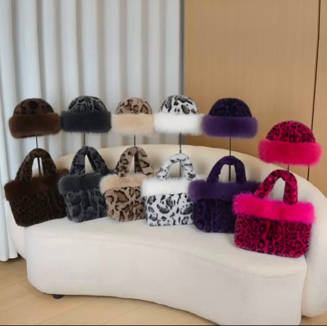 Fluffy bags with cap